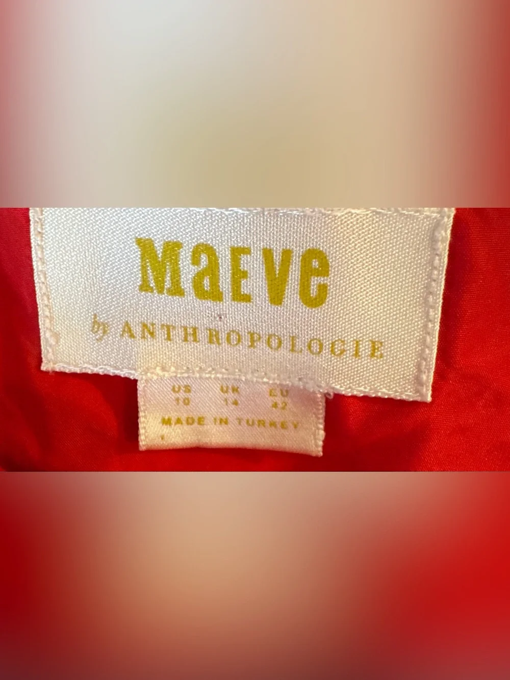 Maeve by Anthropologie Red Ruffle Open Back Sleeveless Blouse - Size 10